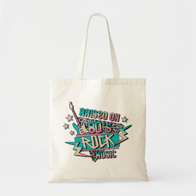 Tote Bag Élevé sur la musique rock des années 80 (Devant)