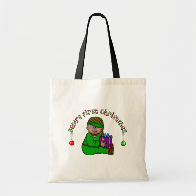 Tote Bag Elf Baby African American 1er Noël (Devant)