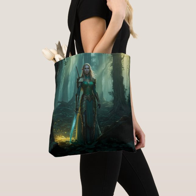 Tote Bag Elfe Gardien du royaume enchanté (De près)