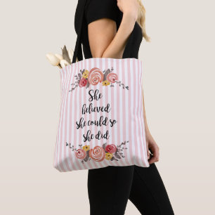 Tote Bag Elle Croyait Qu'Elle Pourrait Peindre Des Fleurs