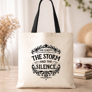 Tote Bag Elle est à la fois la tempête et le silence Vintag