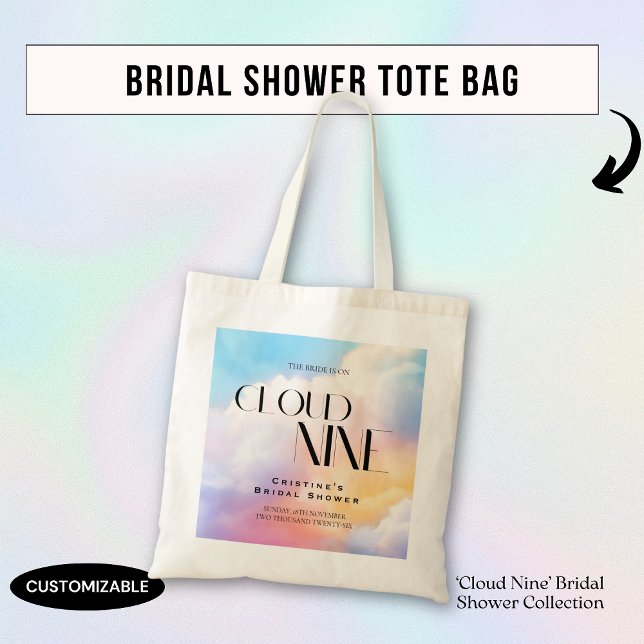 Tote Bag Elle est au septième ciel Fête de douche de mariée (Créateur téléchargé)