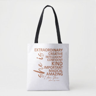 Tote Bag "Elle est Moi" Affirmation Typography Mousse au Ch