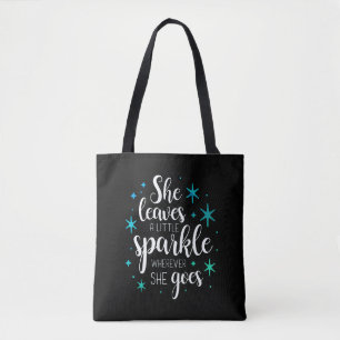 Tote Bag Elle Feuille Un Peu Étincelante