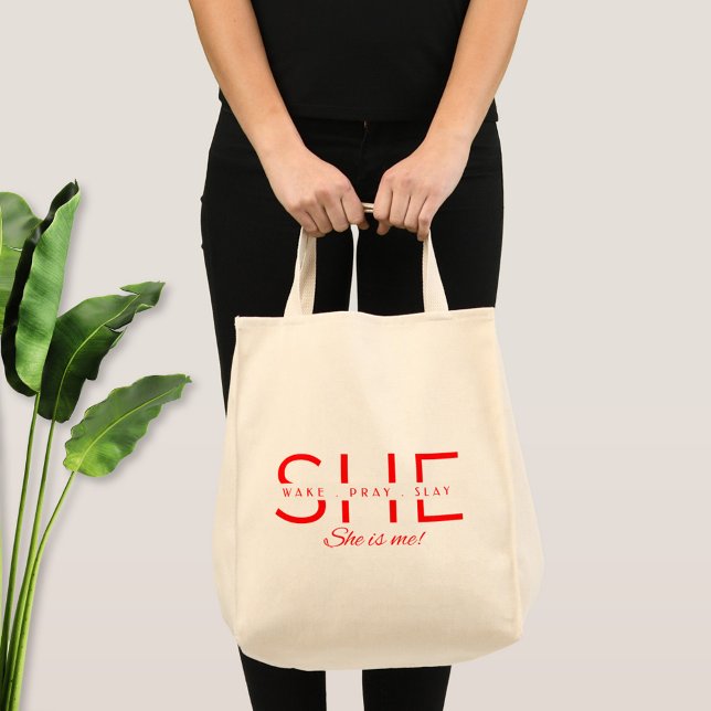Tote Bag Elle Se Réveille, Prie, Épée, Elle Est Moi (Créateur téléchargé)