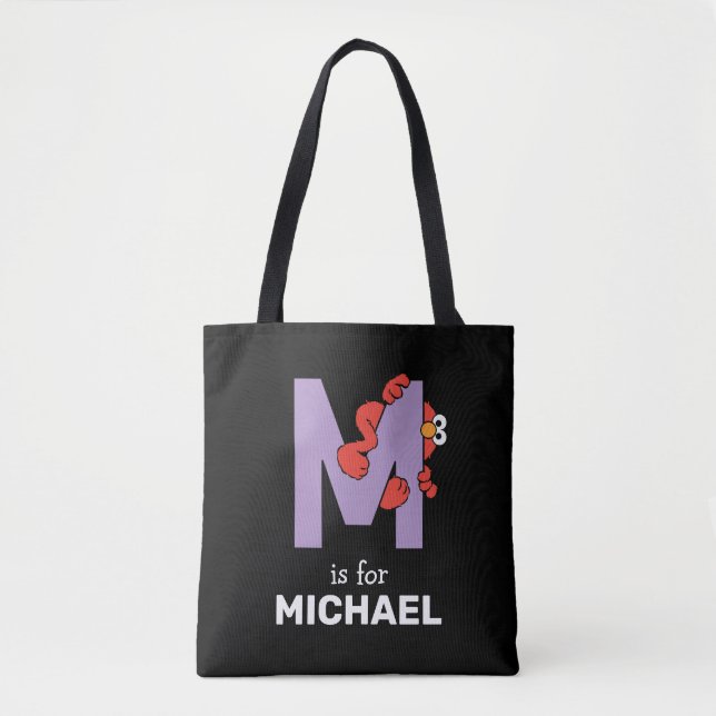 Tote Bag Elmo Alphabet | M pourpre (Devant)