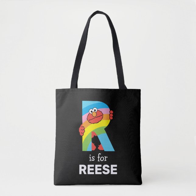 Tote Bag Elmo Alphabet | R arc-en-ciel (Devant)