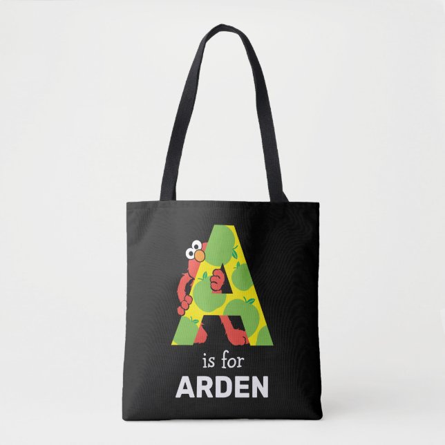Tote Bag Elmo Alphabet | Une pomme (Devant)