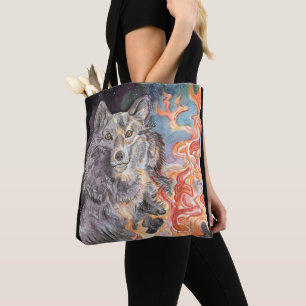Tote Bag Ember Eyes Wolf Fourre-tout