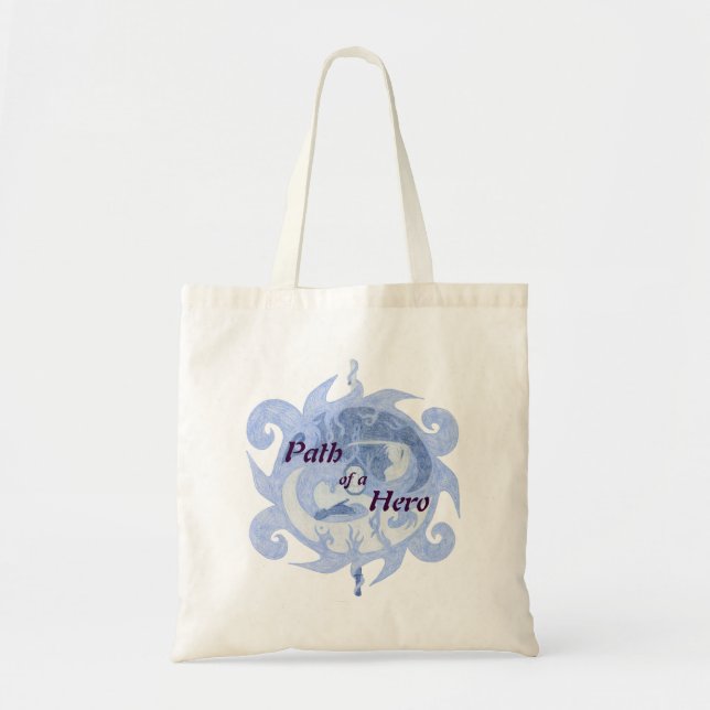 Tote Bag Emblème "Chemin d'un héros" (avec titre) (Devant)