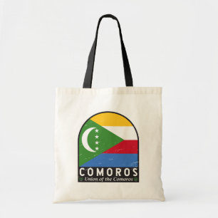 Tote Bag Emblème Drapeau Comores Vintage