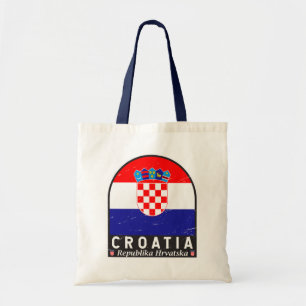 Tote Bag Emblème du drapeau croate Vintage