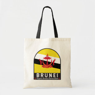 Tote Bag Emblème du drapeau de Brunei Vintage