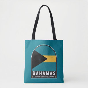 Tote Bag Emblème du drapeau des Bahamas Vintage