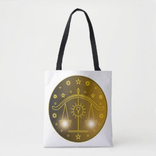 Tote Bag Emblème du Zodiaque de la Balance Symbole Célest