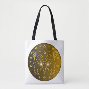 Tote Bag Emblème du zodiaque Gémeaux Symbole céleste mini