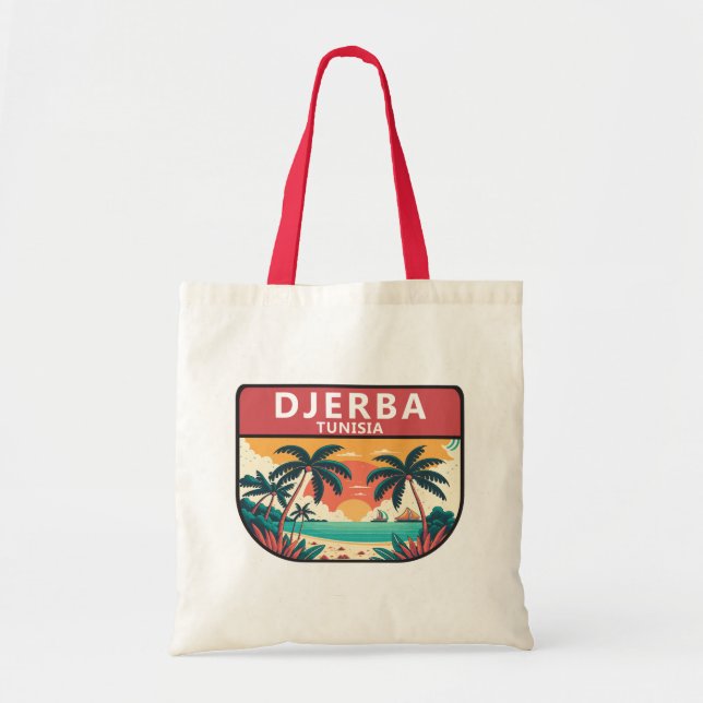 Tote Bag Emblème rétro de Djerba Tunisie (Devant)