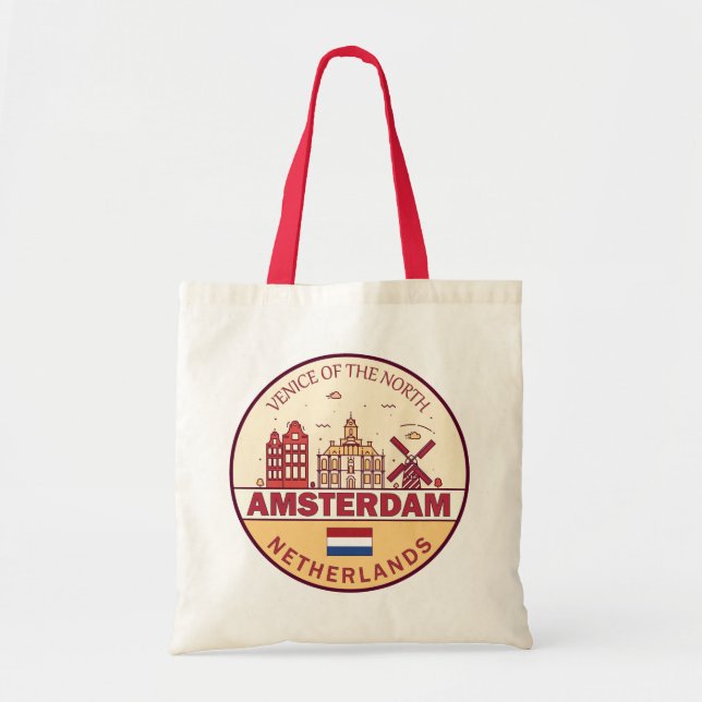 Tote Bag Emblème Skyline d'Amsterdam Pays-Bas City (Devant)