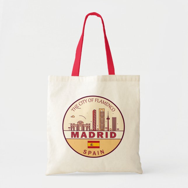Tote Bag Emblème Skyline de Madrid Espagne (Devant)