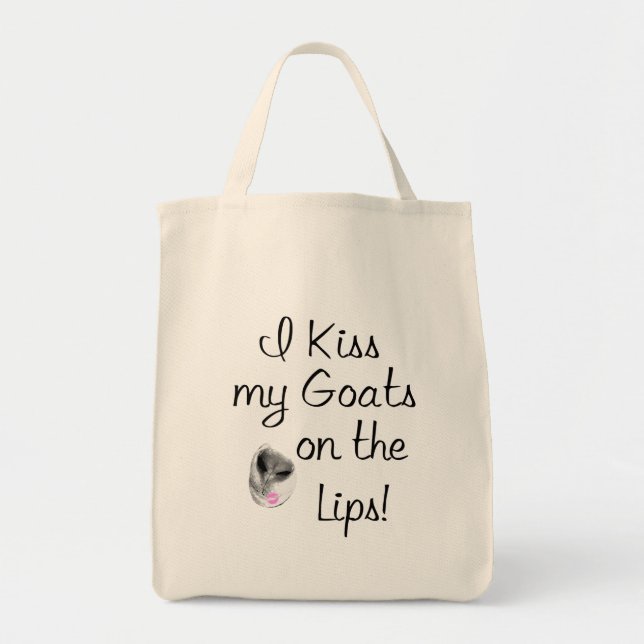 Tote Bag Embrasse Mes chèvres Drôle Chèvre Sayons (Devant)