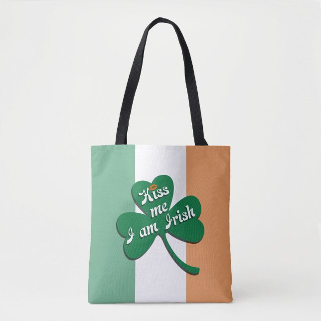 Tote Bag Embrasse-moi Je suis irlandais (Devant)
