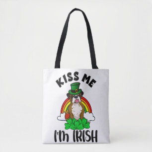 Tote Bag Embrasse-moi Je suis Irlandais, Chien de St. Patri