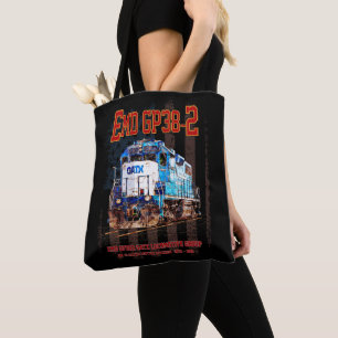 Tote Bag EMD GP38-2 Locomotive diesel et drapeau américain