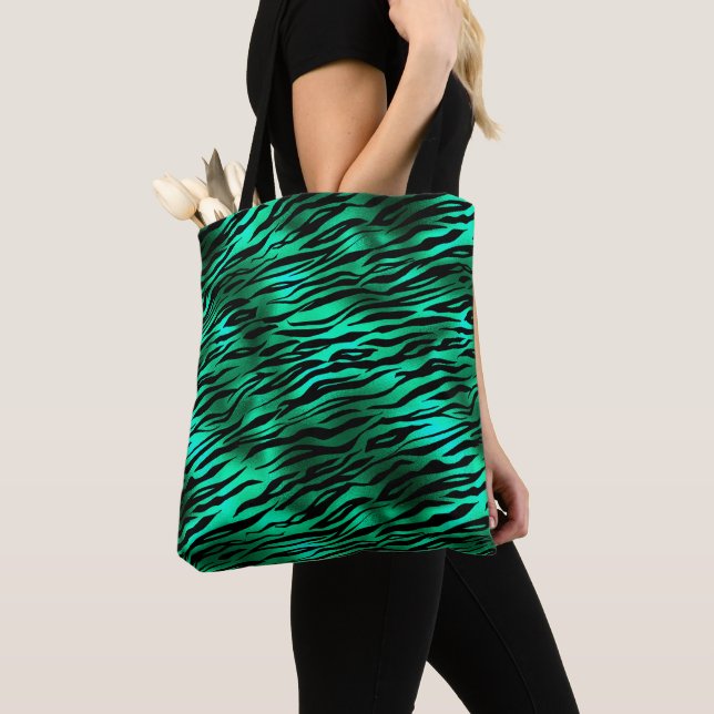 Tote Bag Emerald and Gold Safari Series Design 10 (De près)