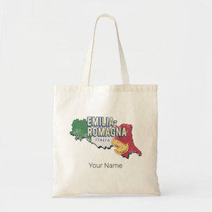 Tote Bag Émilie Romagne Drapeau Italie Retro Carte Région V