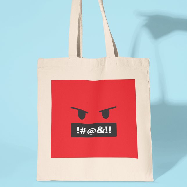 Tote Bag Émoji de la face rouge en colère (Créateur téléchargé)
