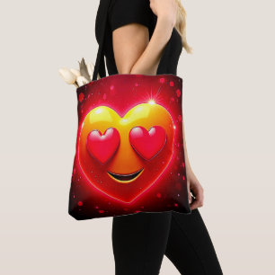 Tote Bag Émotion Yeux de Cœur Brillant