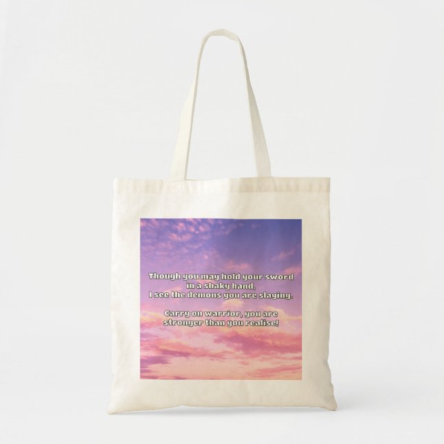 Tote Bag Empath Warrior Citation positive Encouragement (Devant)