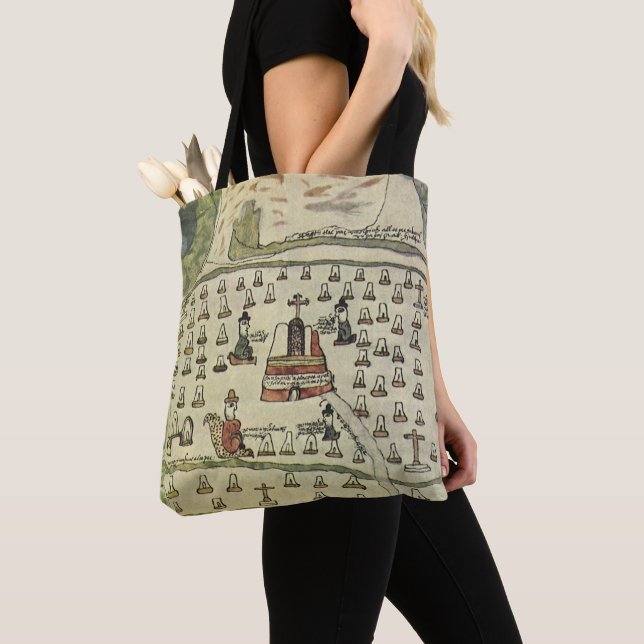 Tote Bag Empire aztèque de Montezuma, carte du monde antiqu (De près)