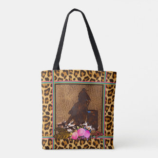 TOTE BAG EMPREINTE DE LÉOPARD BOHO BARREL RACER BARREL