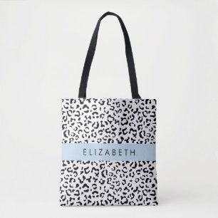 Tote Bag Empreinte de léopard, Spots, Noir Et Blanc, Votre
