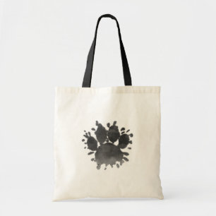 Tote Bag Empreinte de patte de chien Aquarelle Patte de can