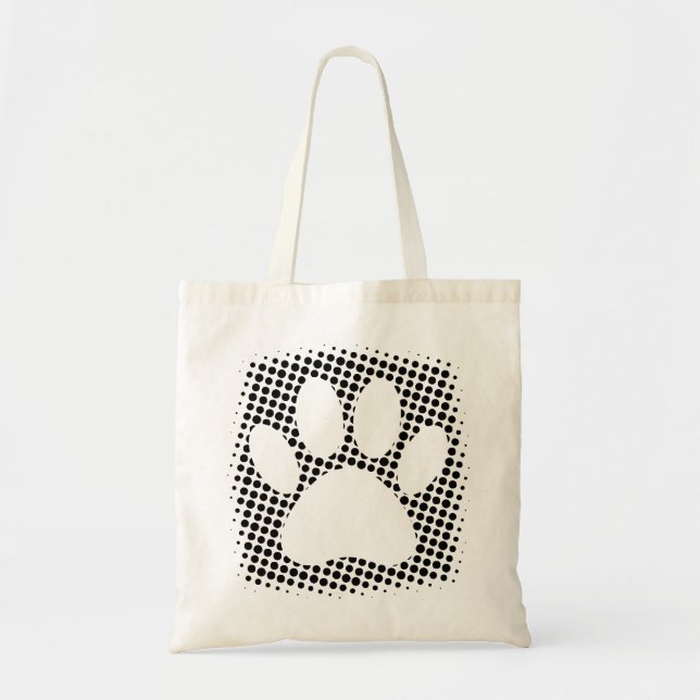 Tote Bag Empreinte de patte de chien avec Arrière - plan de (Devant)