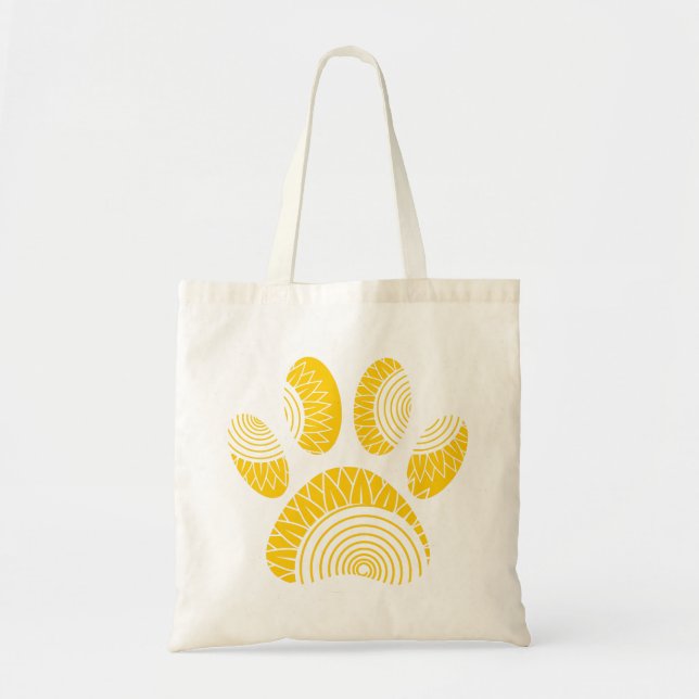 Tote Bag Empreinte de patte de tourterelle jaune (Devant)