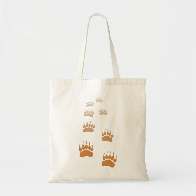 Tote Bag Empreinte de patte d'ours grizzli dégradé (Devant)