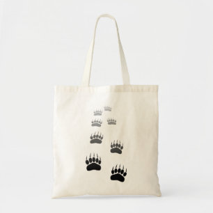 Tote Bag Empreinte de patte d'ours noir dégradant