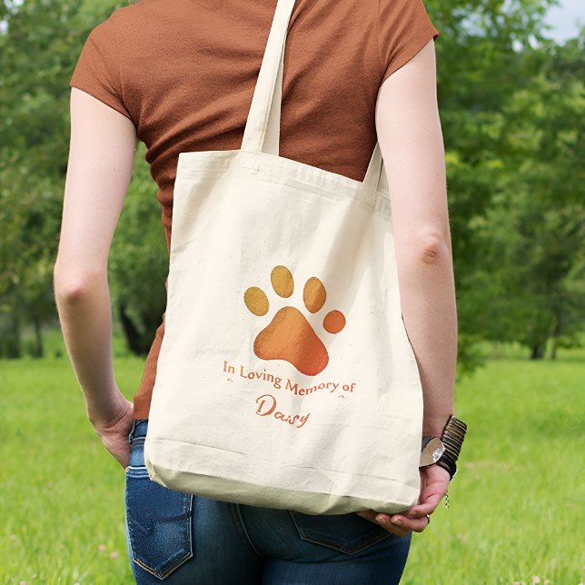 Tote Bag Empreinte de patte Personnalisé Memorial Pet Perte (Créateur téléchargé)