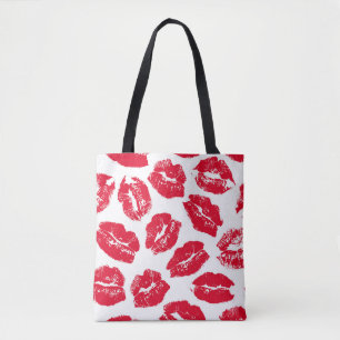 Tote Bag Empreinte Kiss Lèvres rouges : Vintage sans fil