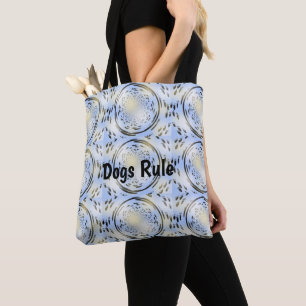 Tote Bag Empreintes de Patte de Chien Bleu