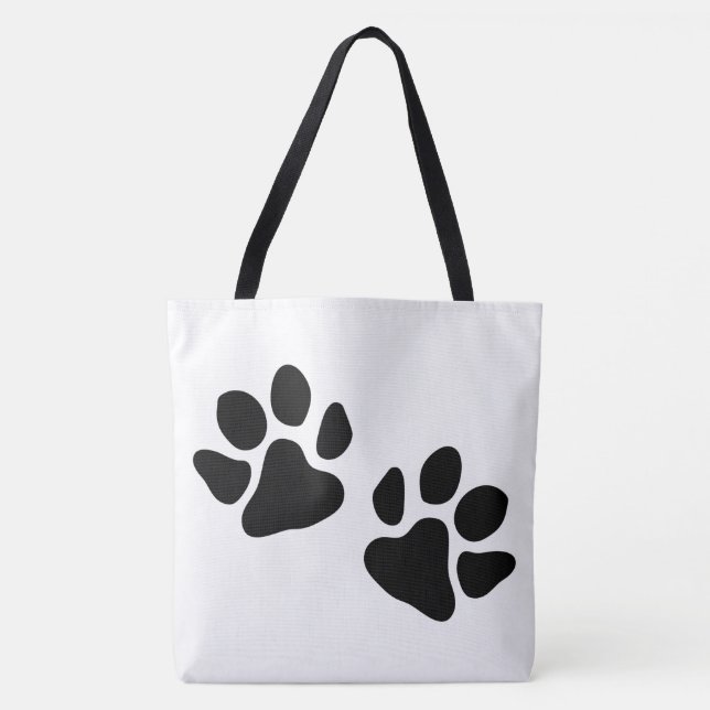 Tote Bag Empreintes de pattes (Couleur personnalisée) (Devant)
