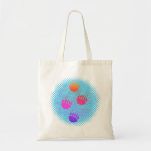 Tote Bag Empreintes de pattes De Cub Ours Sur Arrière - pla