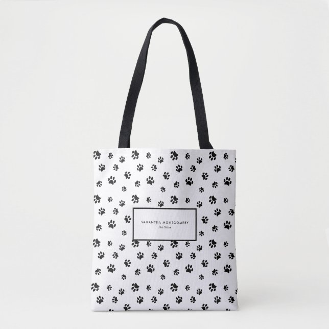 Tote Bag Empreintes de pattes noirs Professionnel Animaux d (Devant)