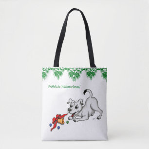 Tote Bag en allemand, Noël avec Chipe Cloche et Ball
