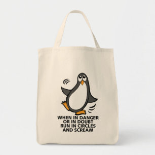 Tote Bag En danger ou en doute Grocerie des pingouins amusa