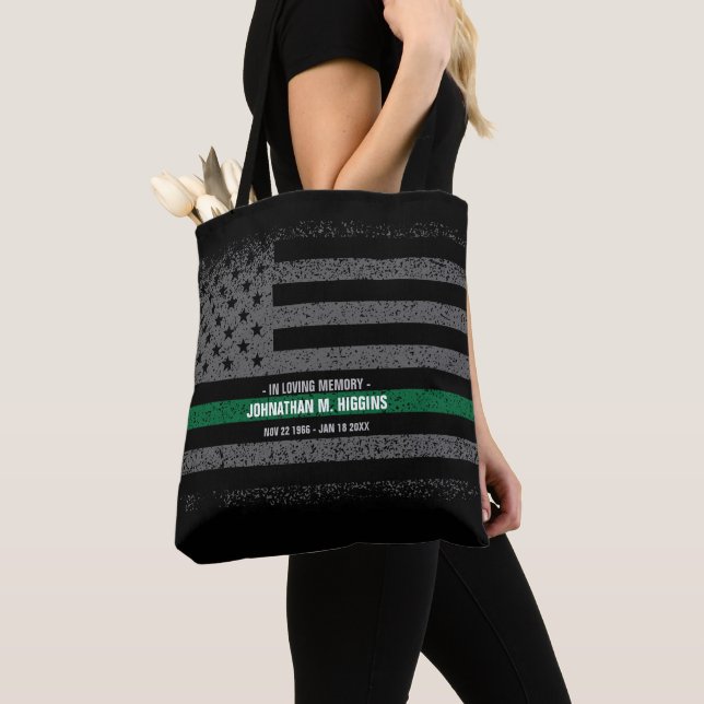 Tote Bag En mémoire d'amour Militaire Américain Drapeau Fou (De près)