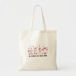 Tote Bag En Octobre Nous Portons Pink Duck Design 🎀 🦆 💗